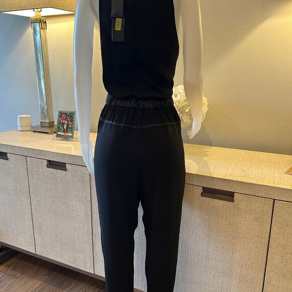 Halston Heritage Mock Cowl Neck Sleeveless Tapered Jumpsuit - Picture 5 of 8